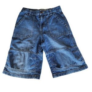 OshKosh Denim Jean Shorts Adustable Elastic Waist‎ Boy's Size 7X